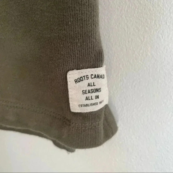 Roots | Green Short Sleeve  Fleece Sweatshirt Hoodie Top - Picture 2 of 8